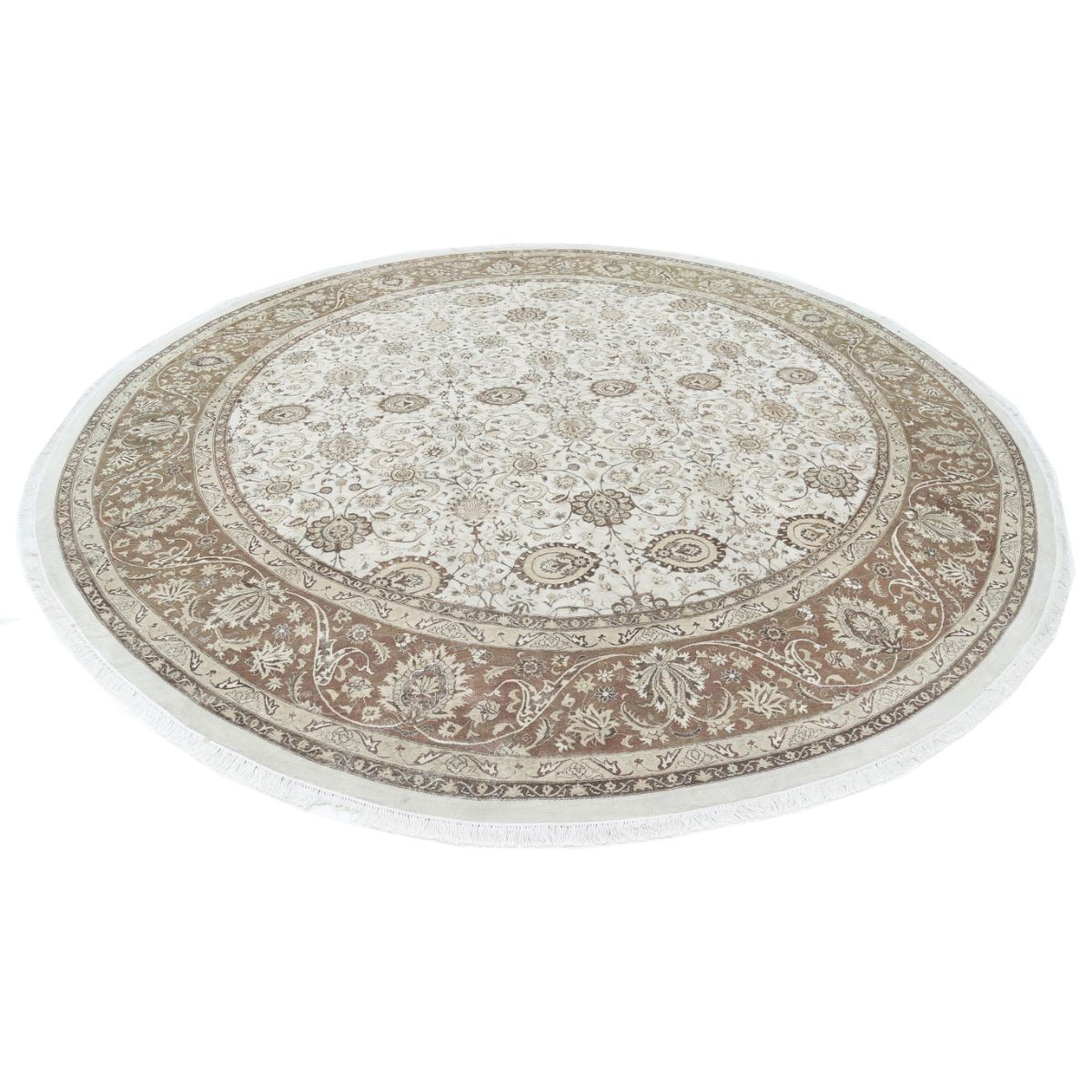 Heritage 12x12 Handmade Double Knotted Washable Wool Round Rug - Colorful