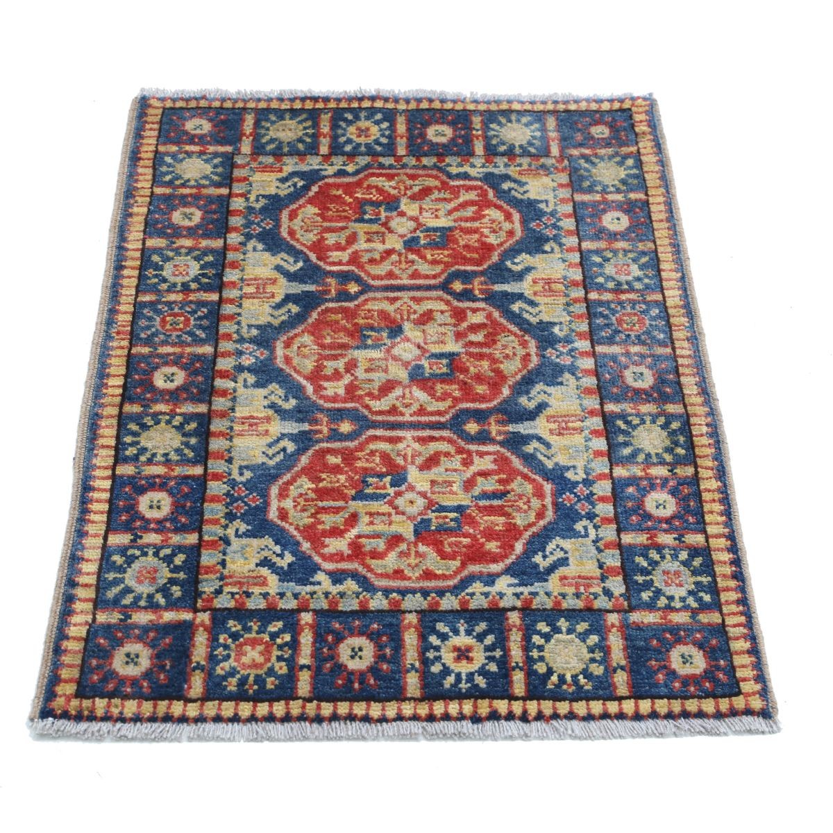 Revival 2x3 Handmade Double Knotted Washable Wool Rug - Colorful
