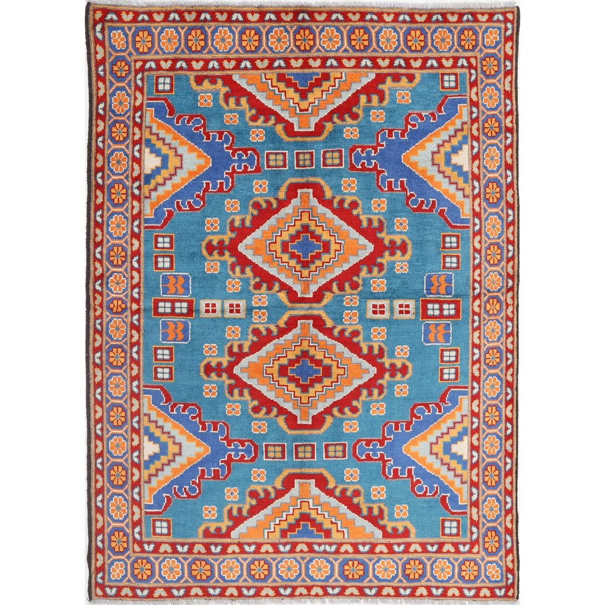 Revival 6x8 Handmade Double Knotted Washable Wool Rug - Colorful