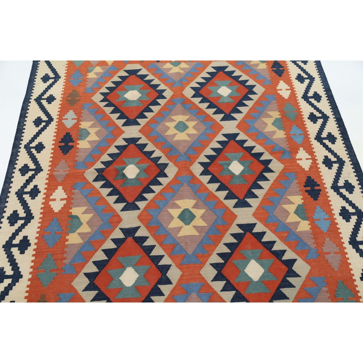 Kafkaas 5x7 Hand Woven Washable Wool Rug - Colorful