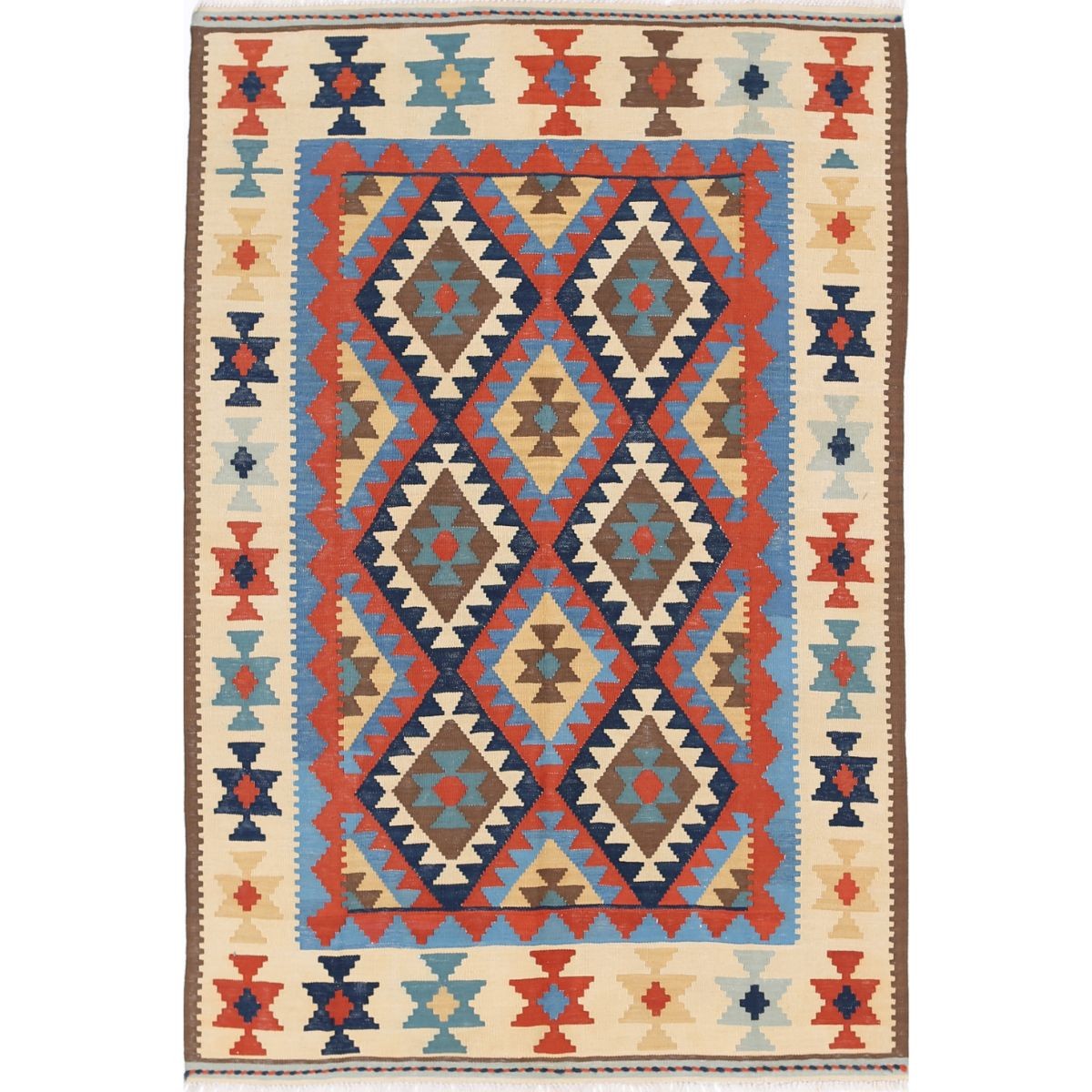 Kafkaas 4x7 Hand Woven Washable Wool Rug - Colorful