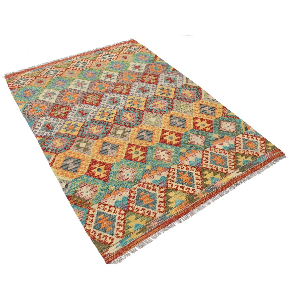 Maimana 4x6 Hand Woven Washable Wool Rug - Colorful