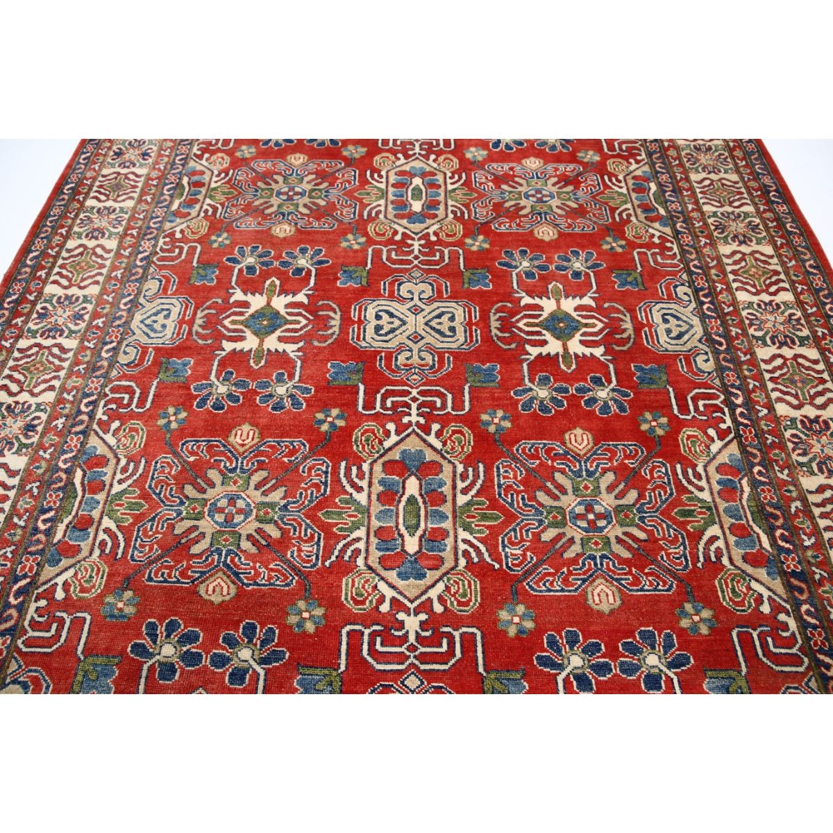 Kazak 8x10 Handmade Double Knotted Washable Wool Rug - Colorful