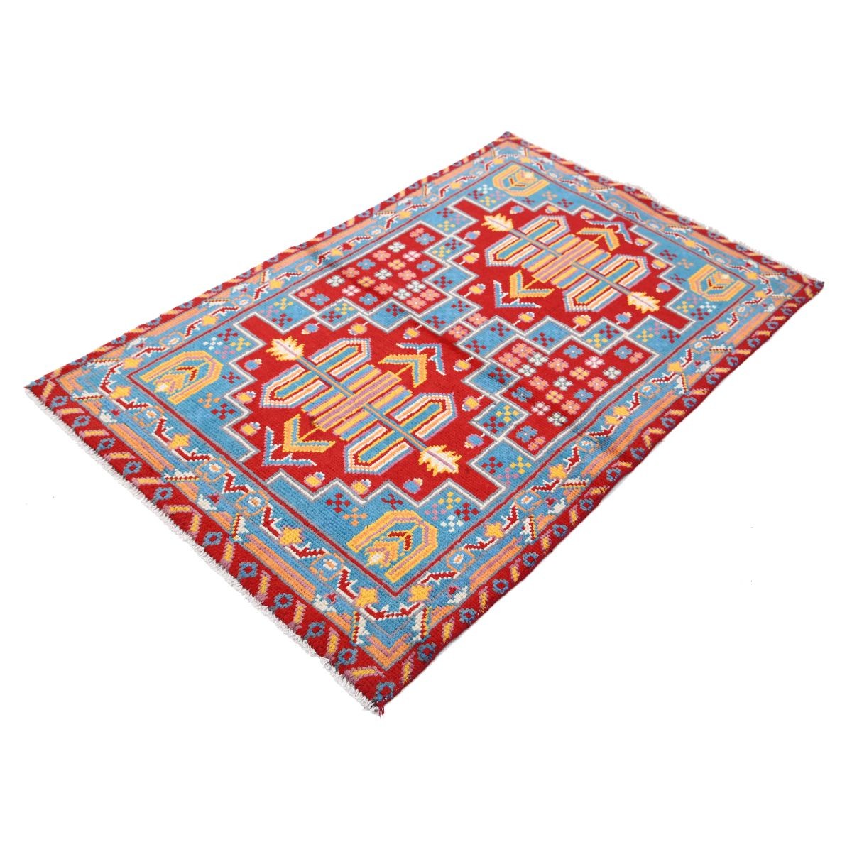 Revival 3x5 Handmade Double Knotted Washable Wool Rug - Colorful