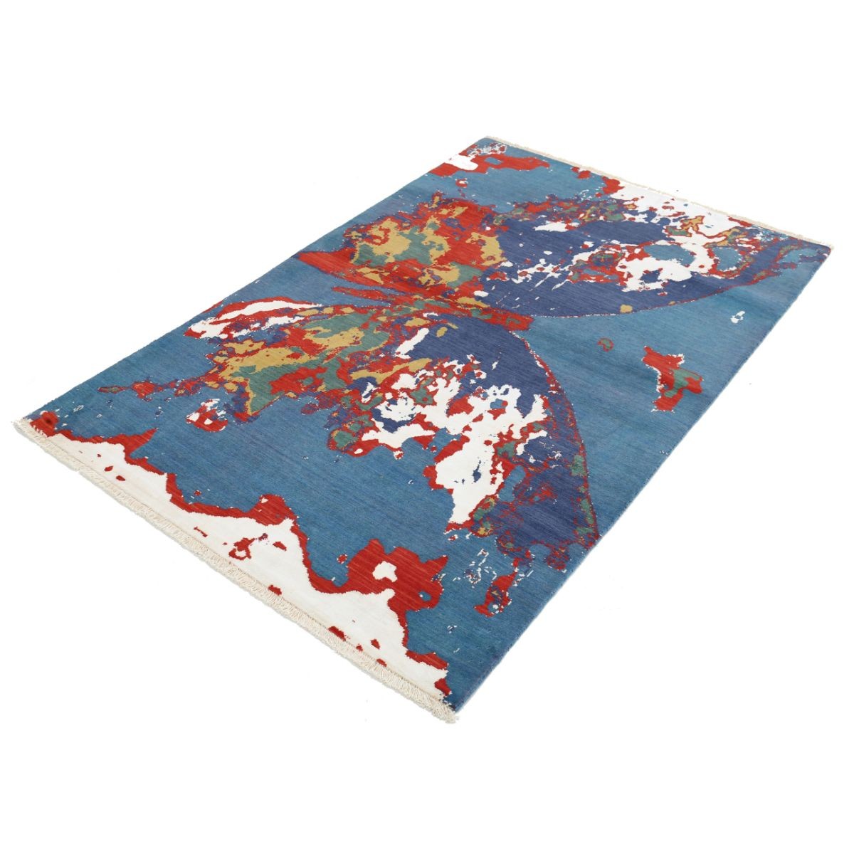 Dhanak 4x6 Machine-Made Washable Wool Rug - Colorful