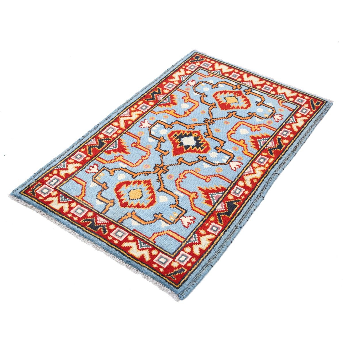 Revival 3x4 Handmade Double Knotted Washable Wool Rug - Colorful