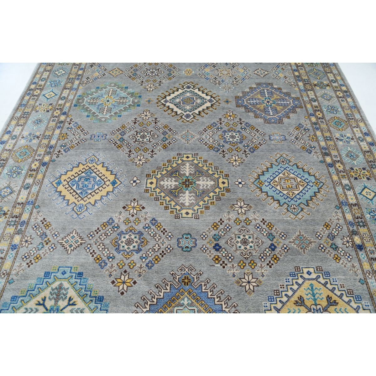 Kazak 8x9 Machine-Made Washable Wool Rug - Colorful
