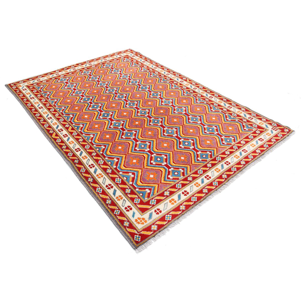 Revival 6x8 Handmade Double Knotted Washable Wool Rug - Colorful