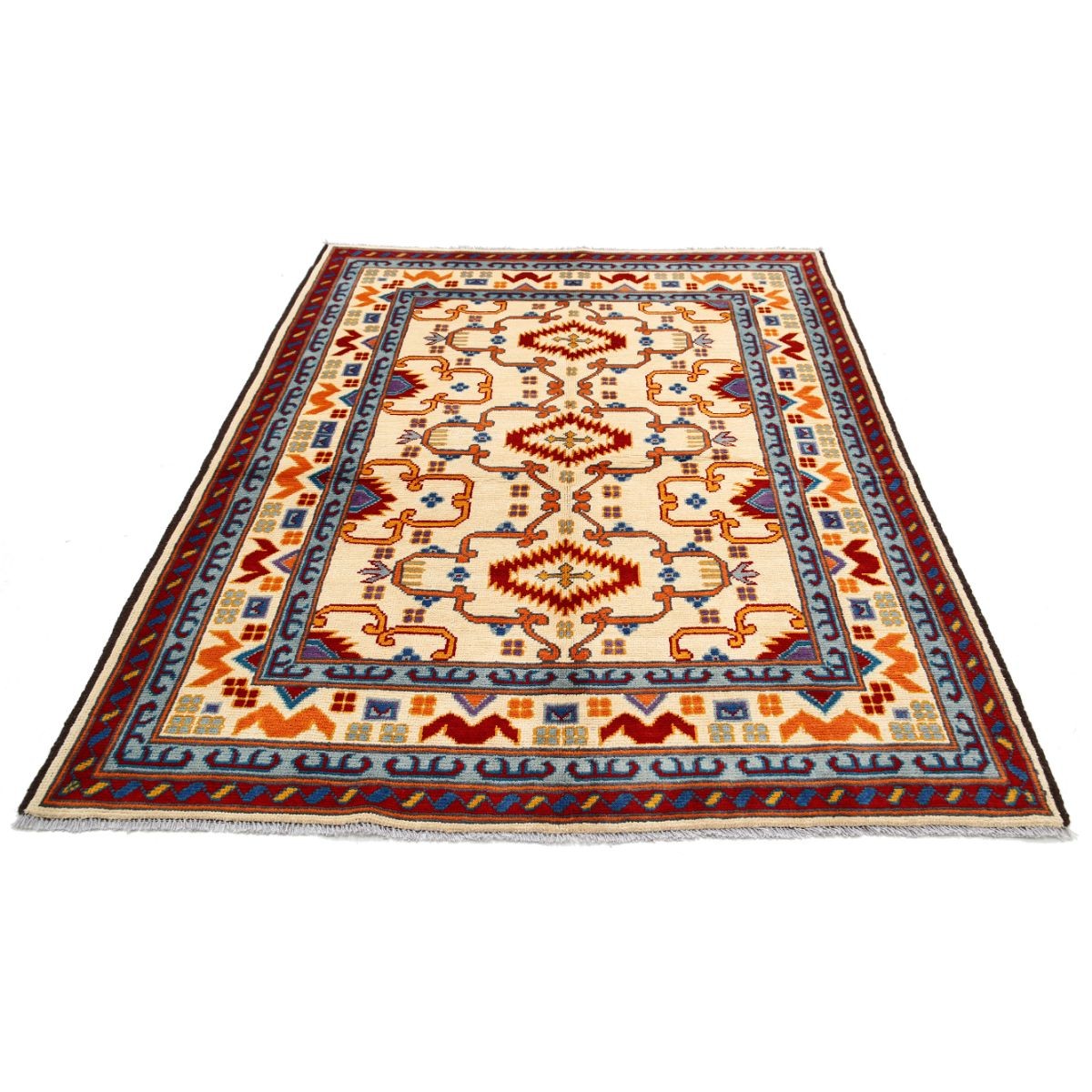 Revival 6x8 Handmade Double Knotted Washable Wool Rug - Colorful