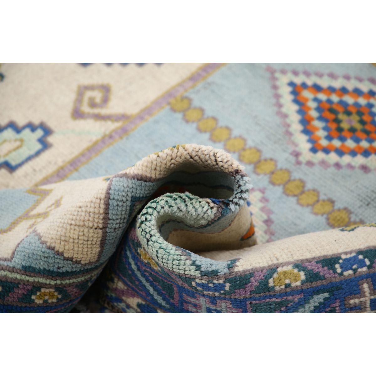Revival 5x7 Handmade Double Knotted Washable Wool Rug - Colorful