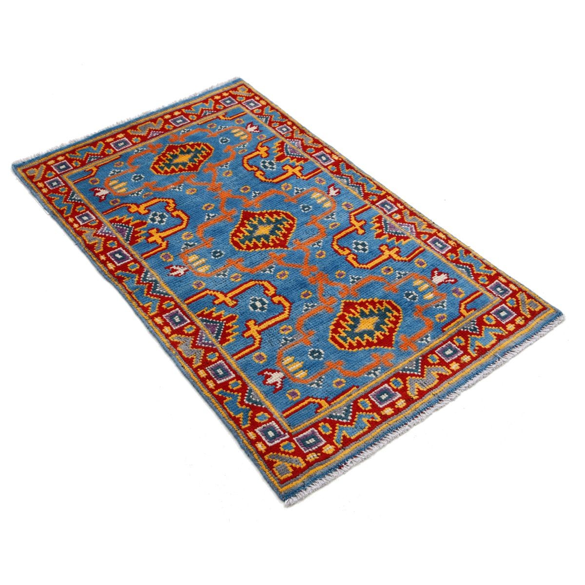 Revival 2x4 Handmade Double Knotted Washable Wool Rug - Colorful