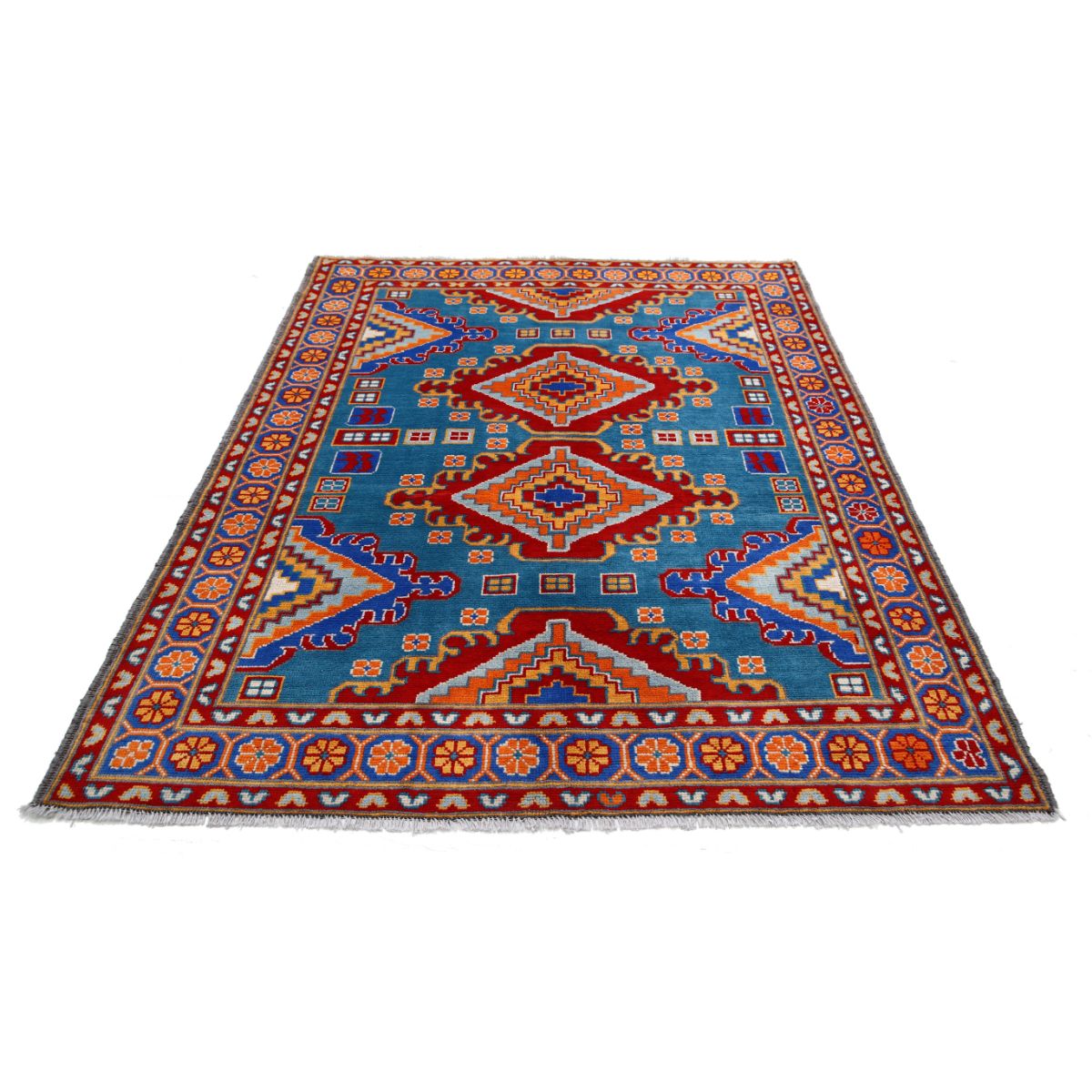 Revival 6x8 Handmade Double Knotted Washable Wool Rug - Colorful