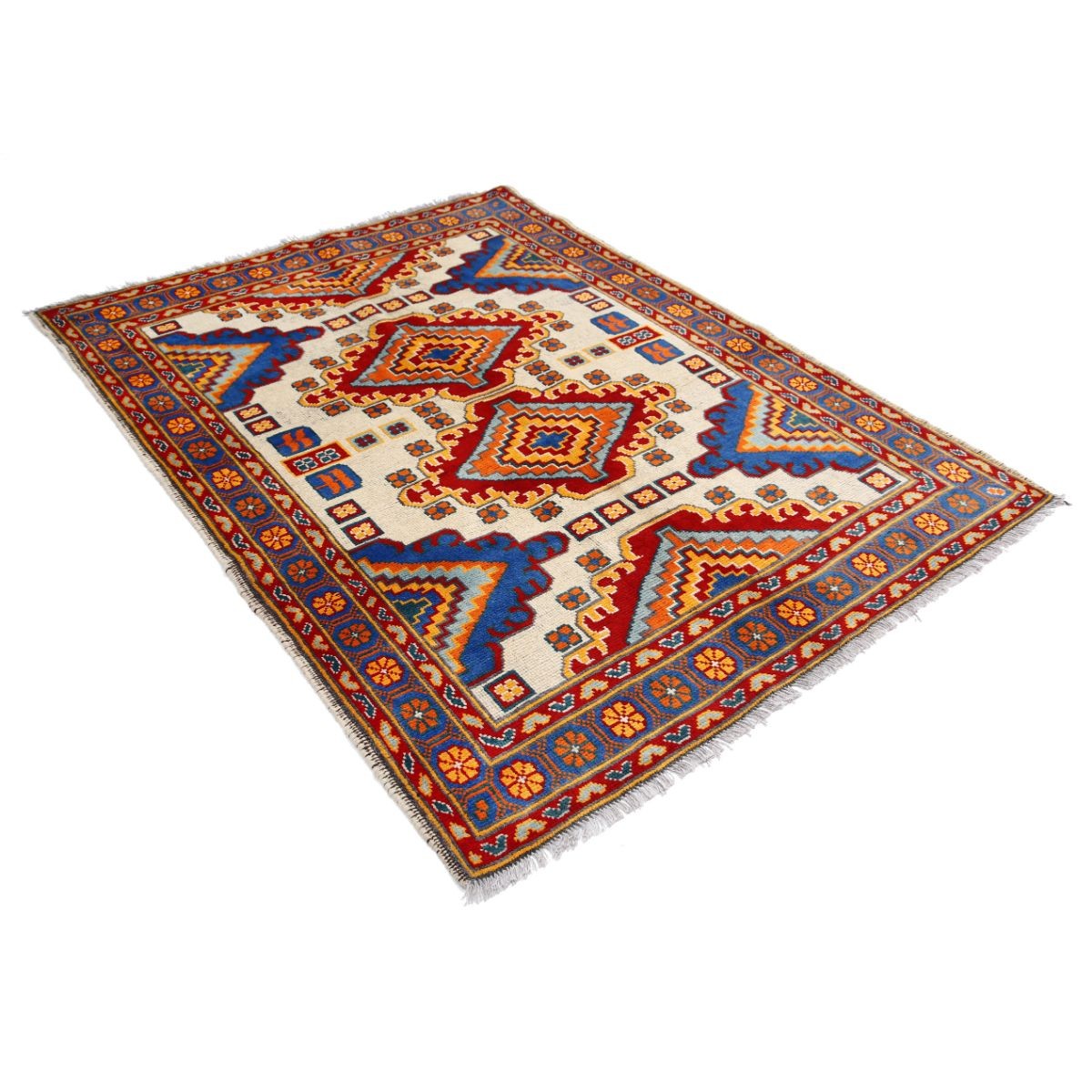 Revival 5x7 Handmade Double Knotted Washable Wool Rug - Colorful