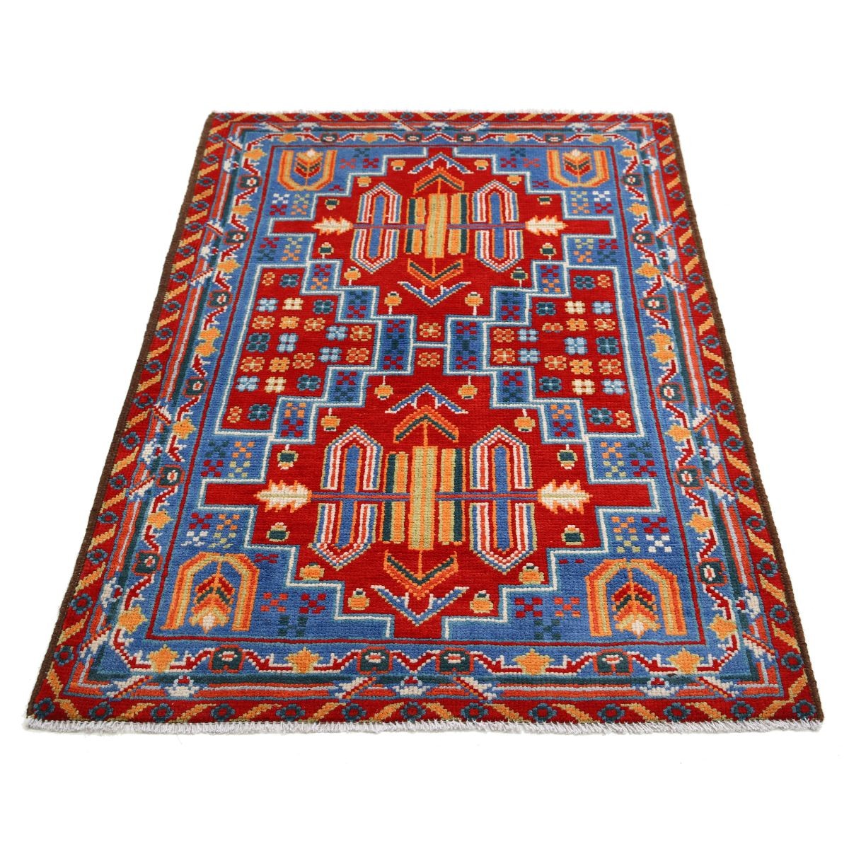 Revival 3x5 Handmade Double Knotted Washable Wool Rug - Colorful