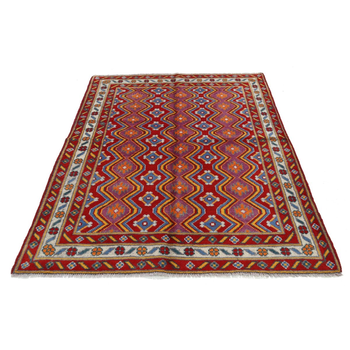 Revival 5x6 Handmade Double Knotted Washable Wool Rug - Colorful