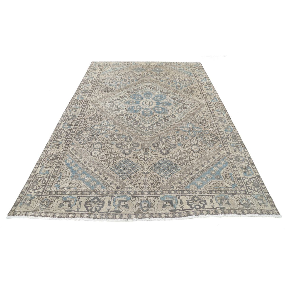Vintage 7x10 Handmade Double Knotted Washable Wool Rug - Soft Hues