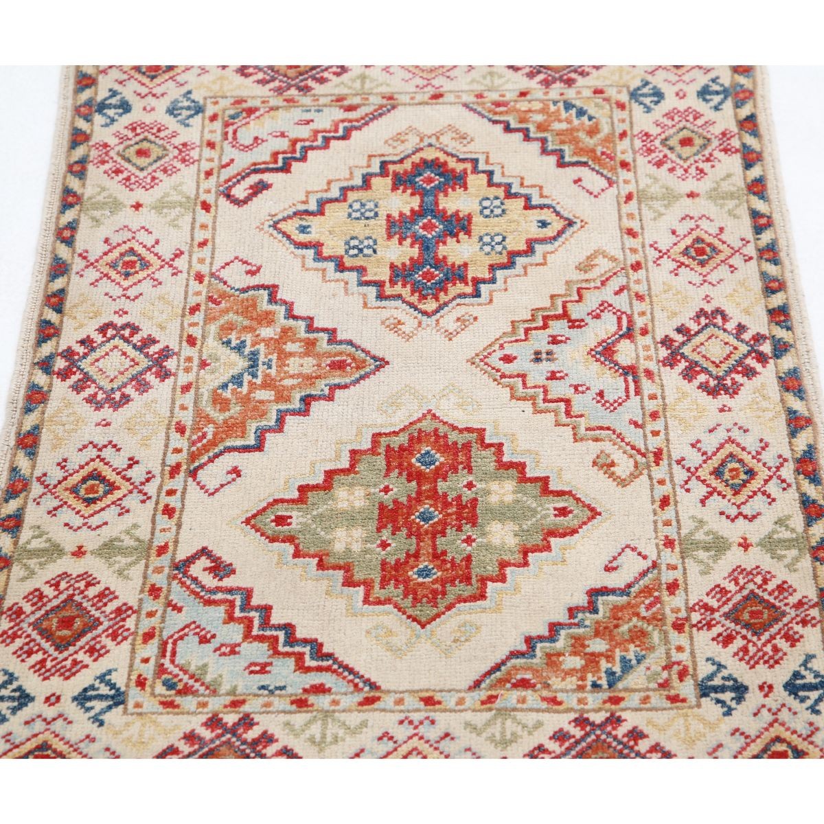 Revival 2x3 Handmade Double Knotted Washable Wool Rug - Colorful