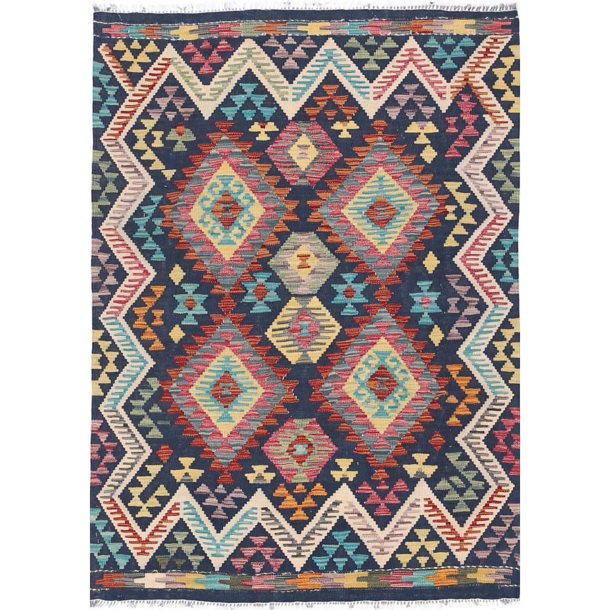Maimana 4x6 Hand Woven Washable Wool Rug - Colorful