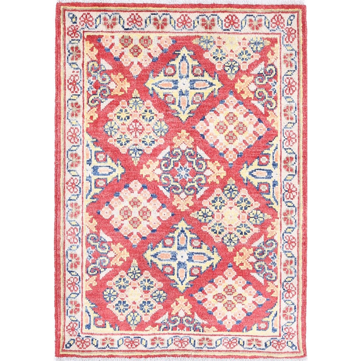 Revival 2x3 Handmade Double Knotted Washable Wool Rug - Colorful