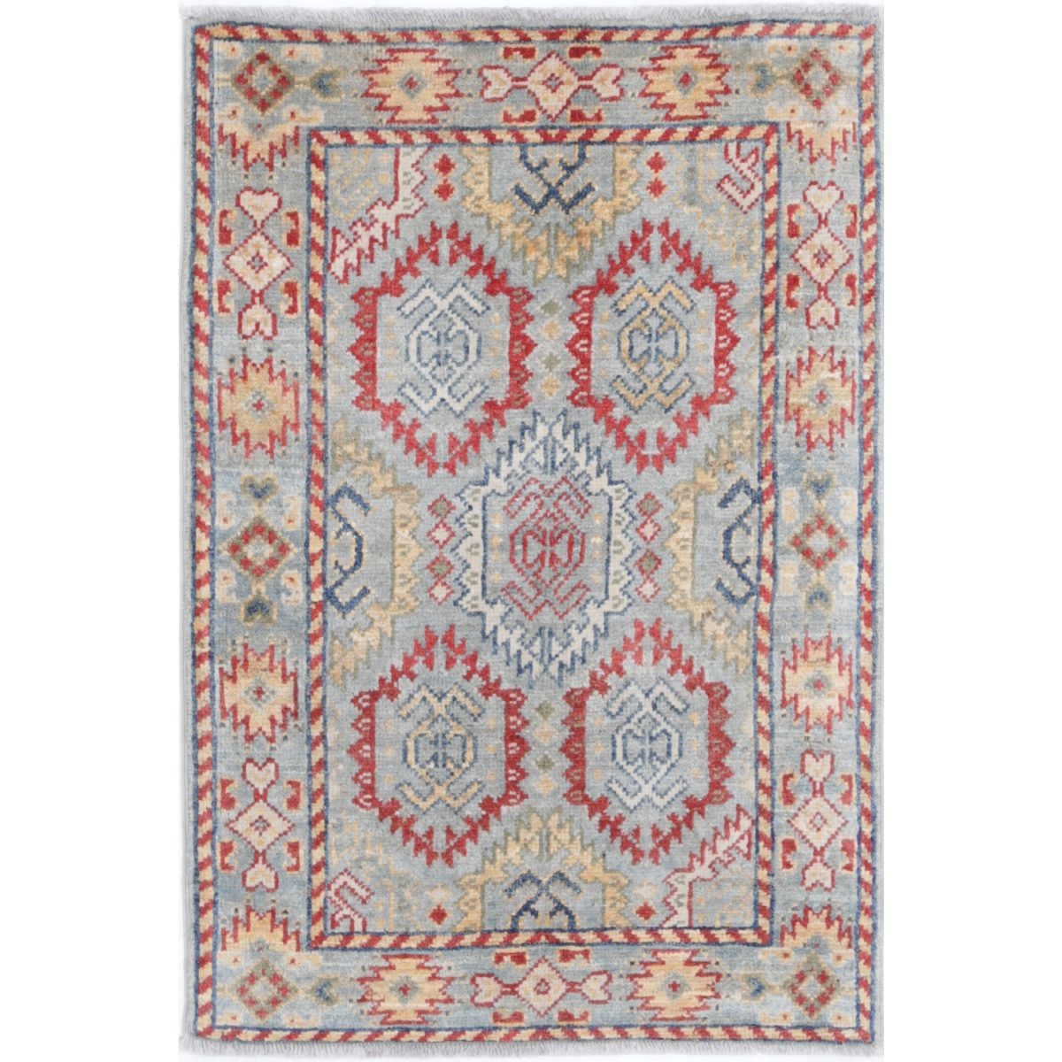 Revival 3x4 Handmade Double Knotted Washable Wool Rug - Colorful