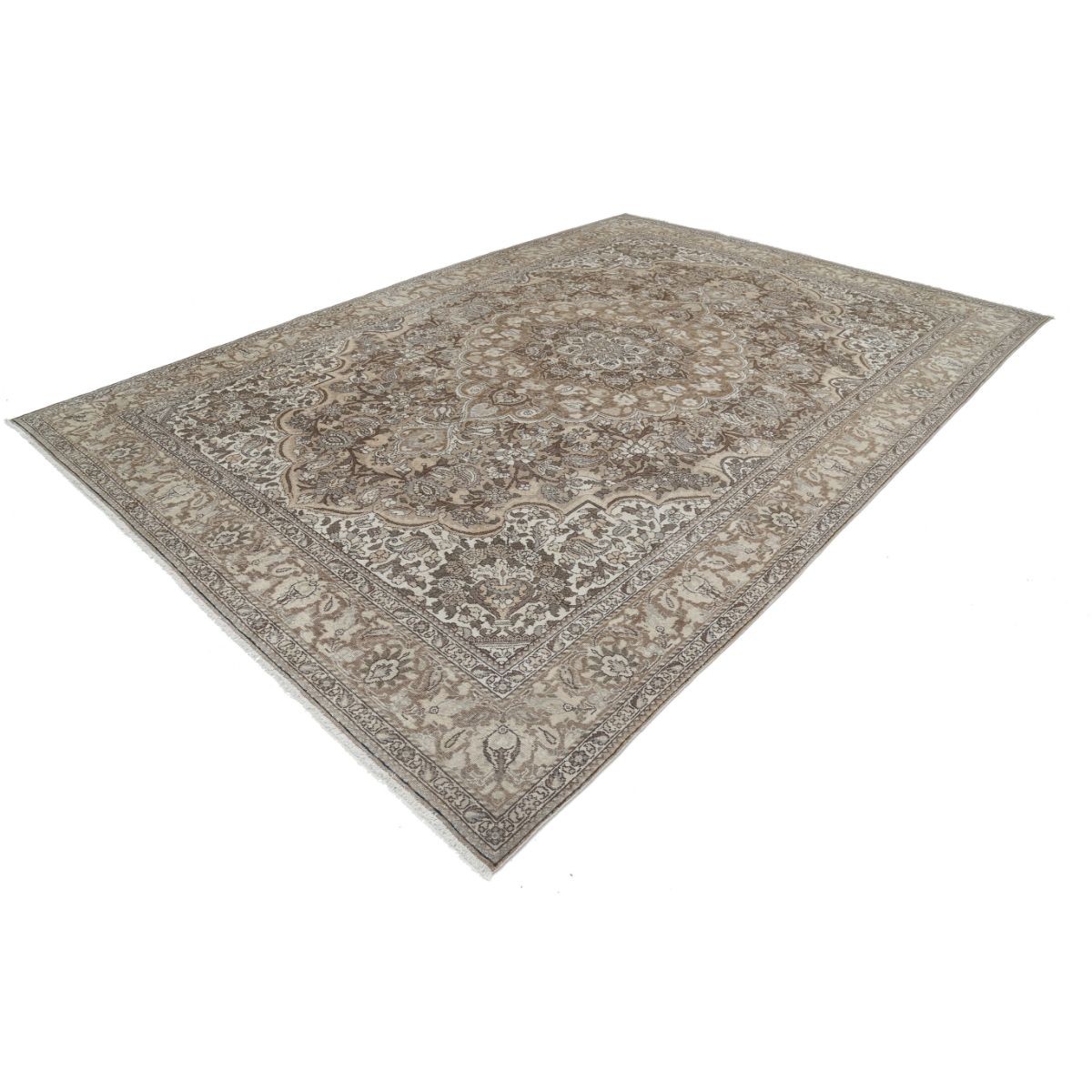 Vintage 10x13 Handmade Double Knotted Washable Wool Rug - Soft Hues