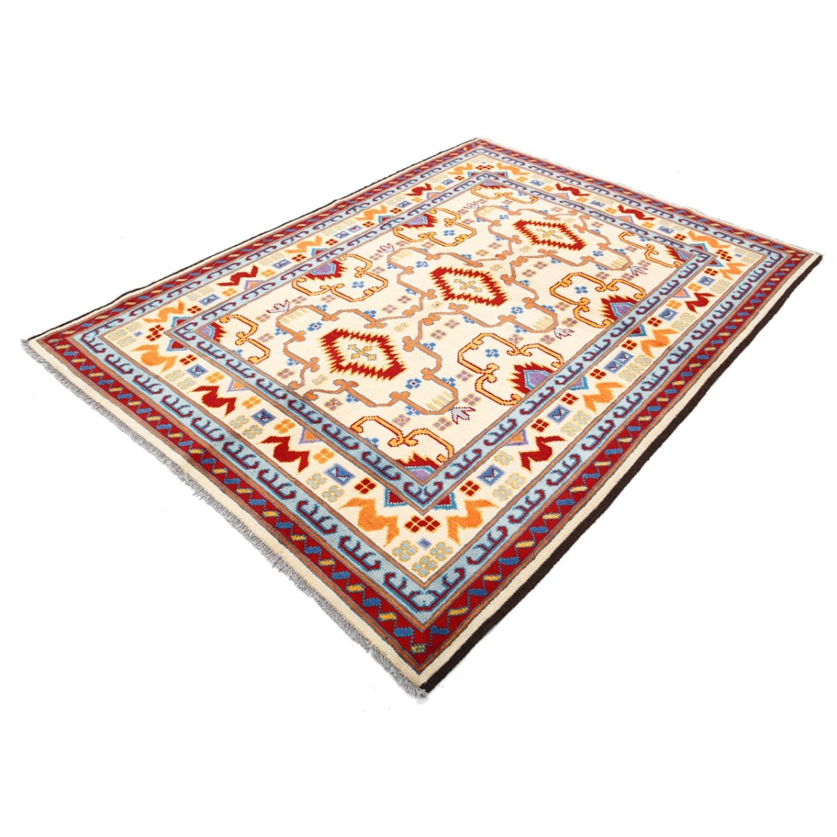 Revival 6x8 Handmade Double Knotted Washable Wool Rug - Colorful