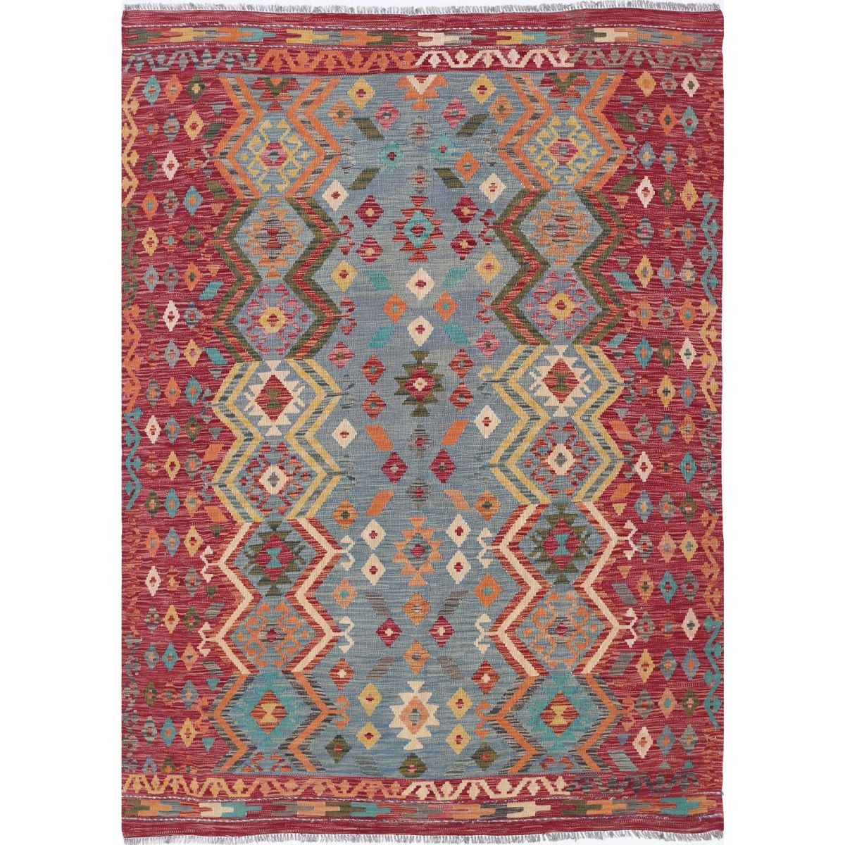 Maimana 6x8 Hand Woven Washable Wool Rug - Colorful