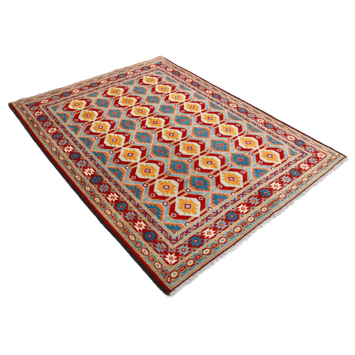 Revival 5x7 Handmade Double Knotted Washable Wool Rug - Colorful