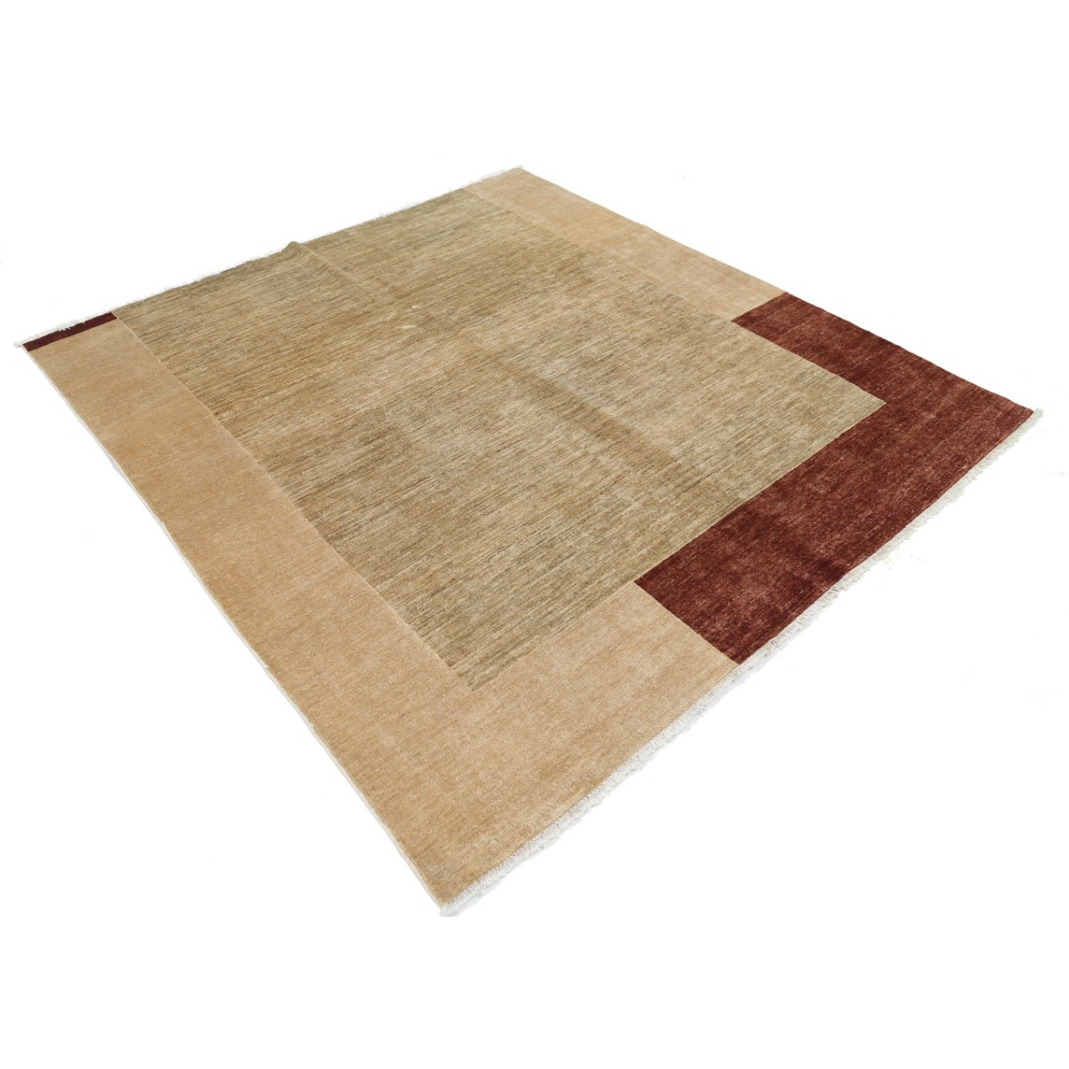 Modcar 7x7 Handmade Double Knotted Washable Wool Rug - Colorful - Square