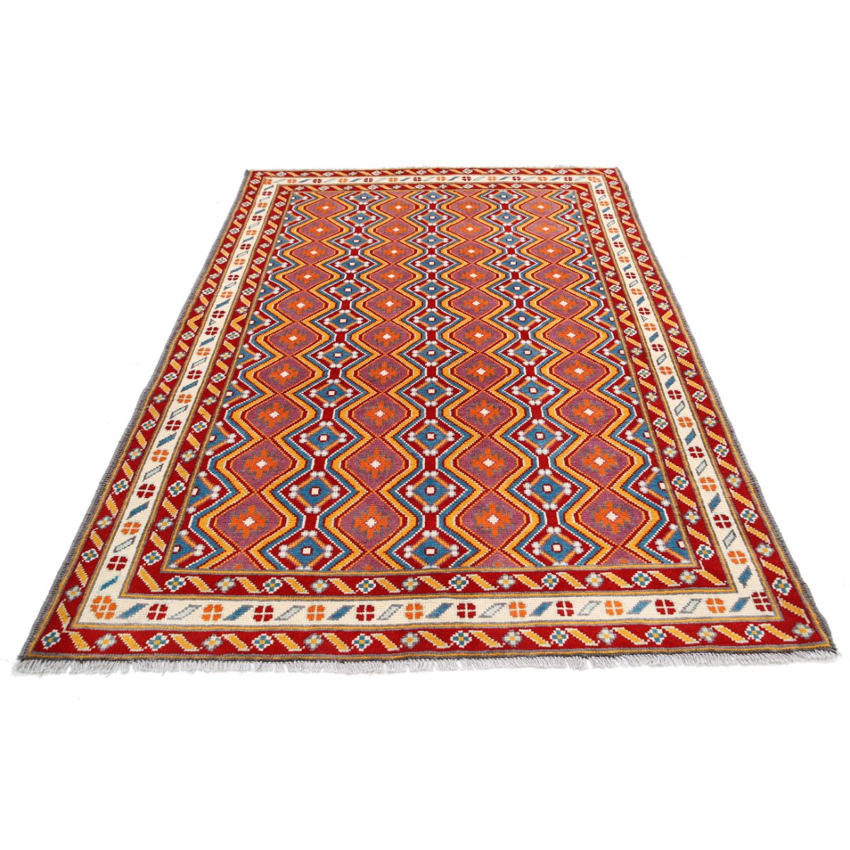 Revival 6x8 Handmade Double Knotted Washable Wool Rug - Colorful