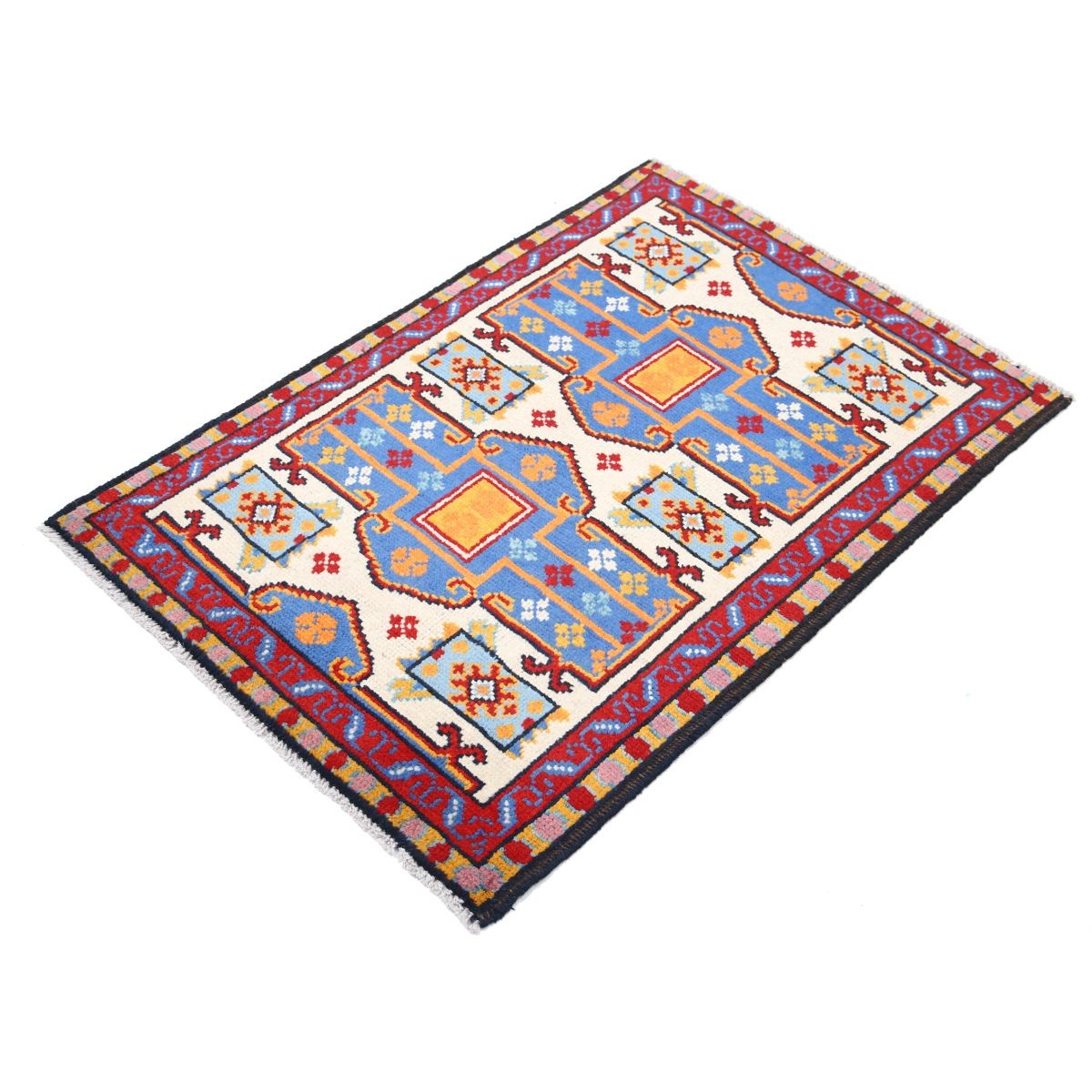 Revival 3x4 Handmade Double Knotted Washable Wool Rug - Colorful