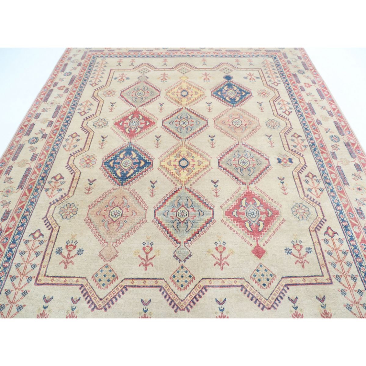 Revival 8x10 Handmade Double Knotted Washable Wool Rug - Colorful