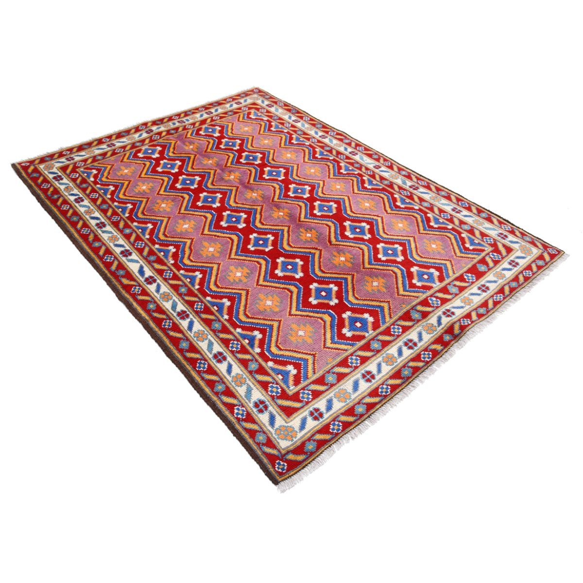 Revival 5x7 Handmade Double Knotted Washable Wool Rug - Colorful