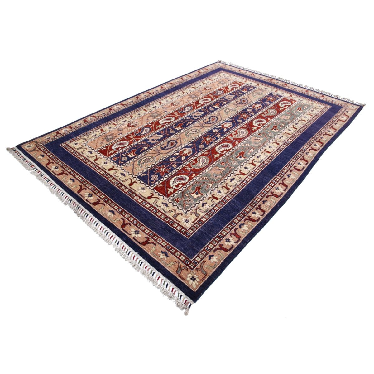 Shaal 7x10 Handmade Double Knotted Washable Wool Rug - Colorful