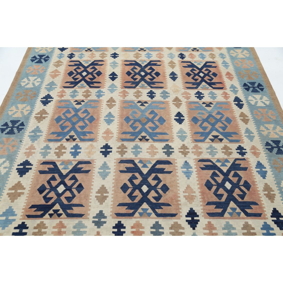 Kafkaas 7x10 Hand Woven Washable Wool Rug - Colorful