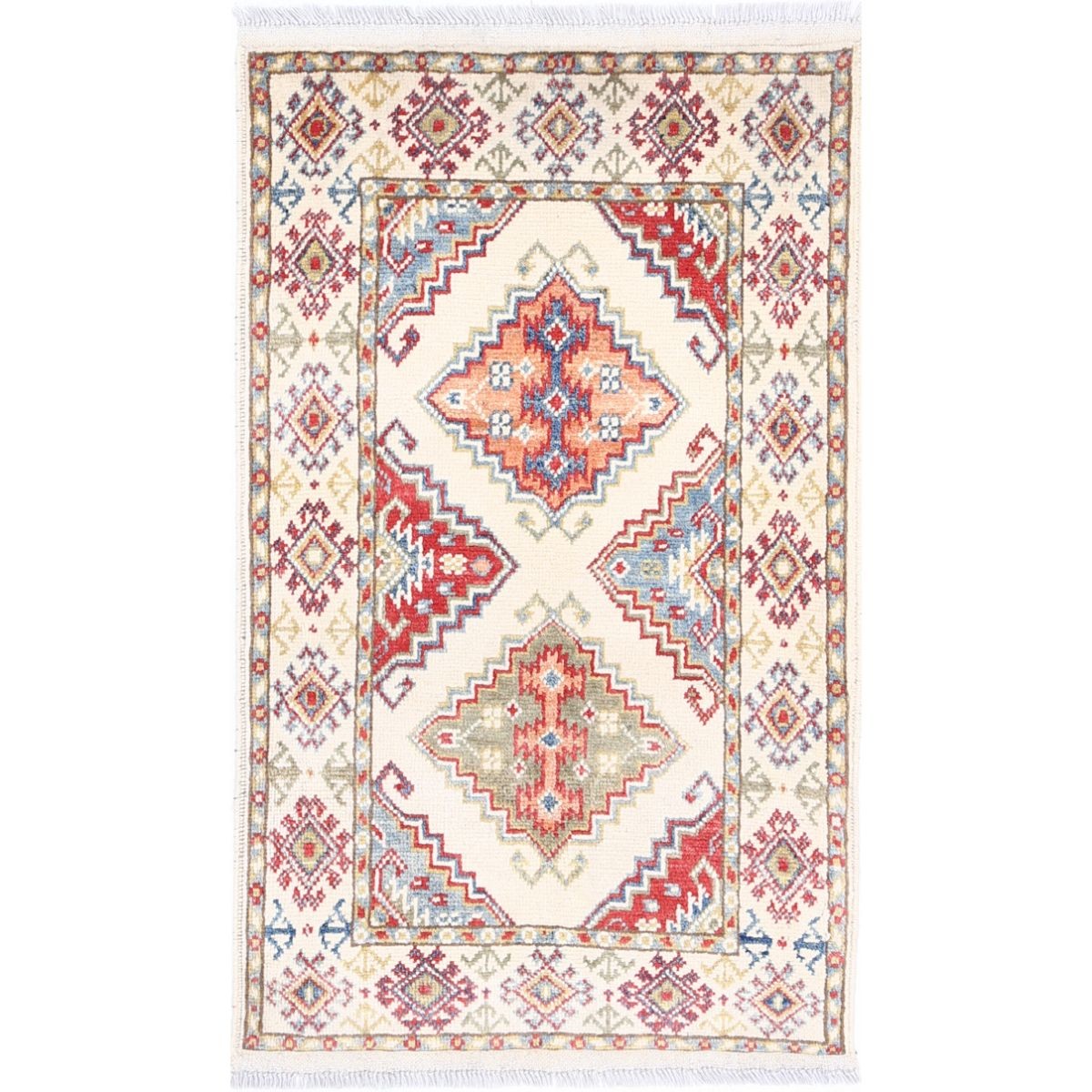 Revival 2x3 Handmade Double Knotted Washable Wool Rug - Colorful