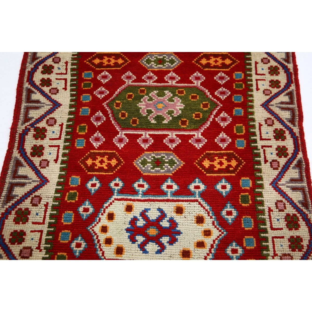 Revival 3x4 Handmade Double Knotted Washable Wool Rug - Colorful