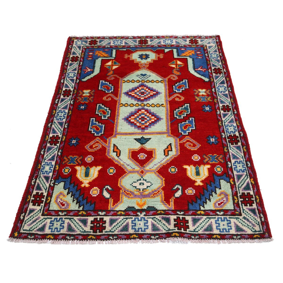 Revival 3x5 Handmade Double Knotted Washable Wool Rug - Colorful