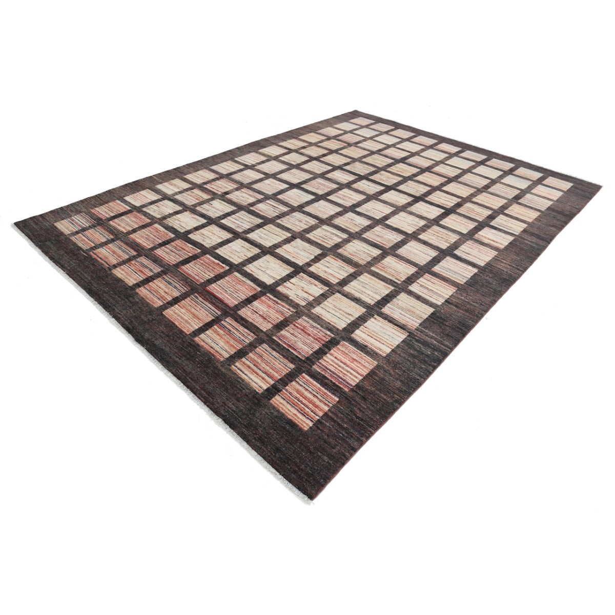 Modcar 8x11 Handmade Double Knotted Washable Wool Rug - Colorful