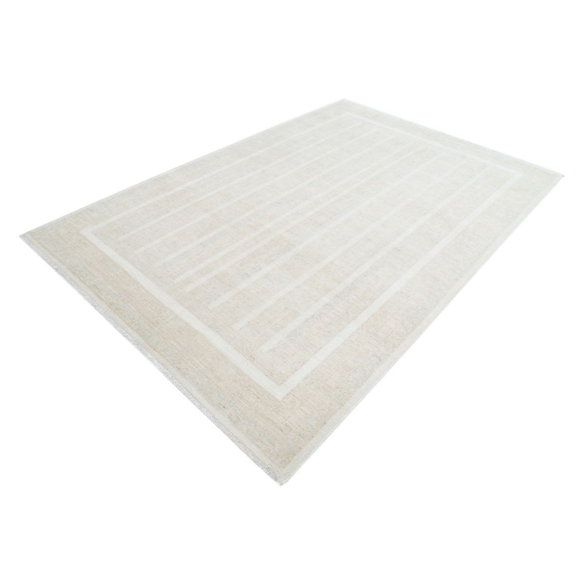 Shaal 7x10 Handmade Double Knotted Washable Wool Rug - Soft Hues