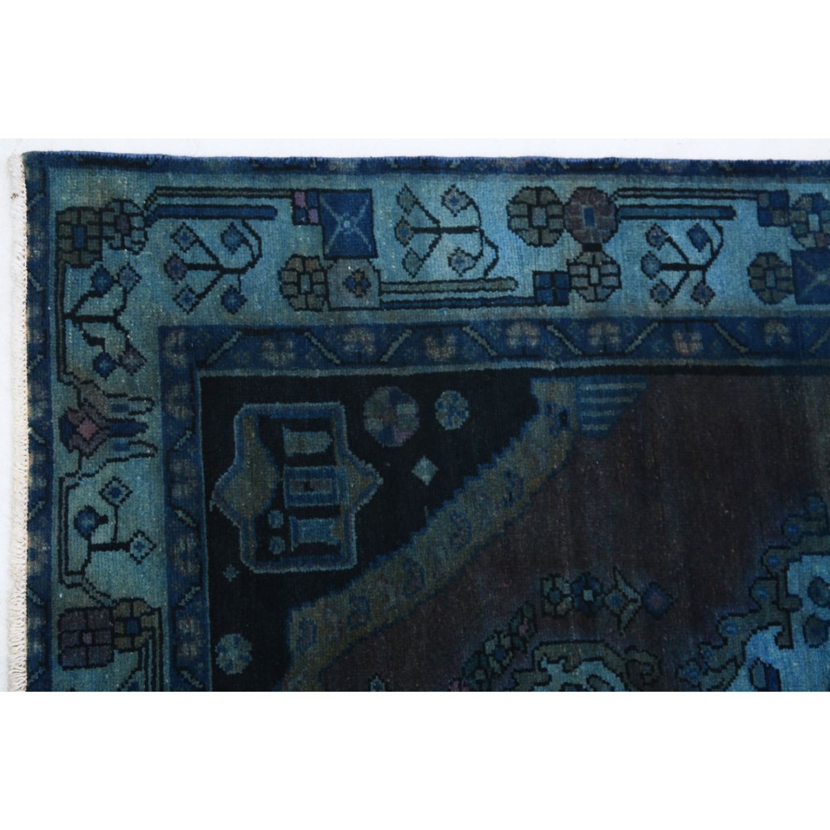 Overdye 4x8 Handmade Double Knotted Washable Wool Runner - Monochormatic