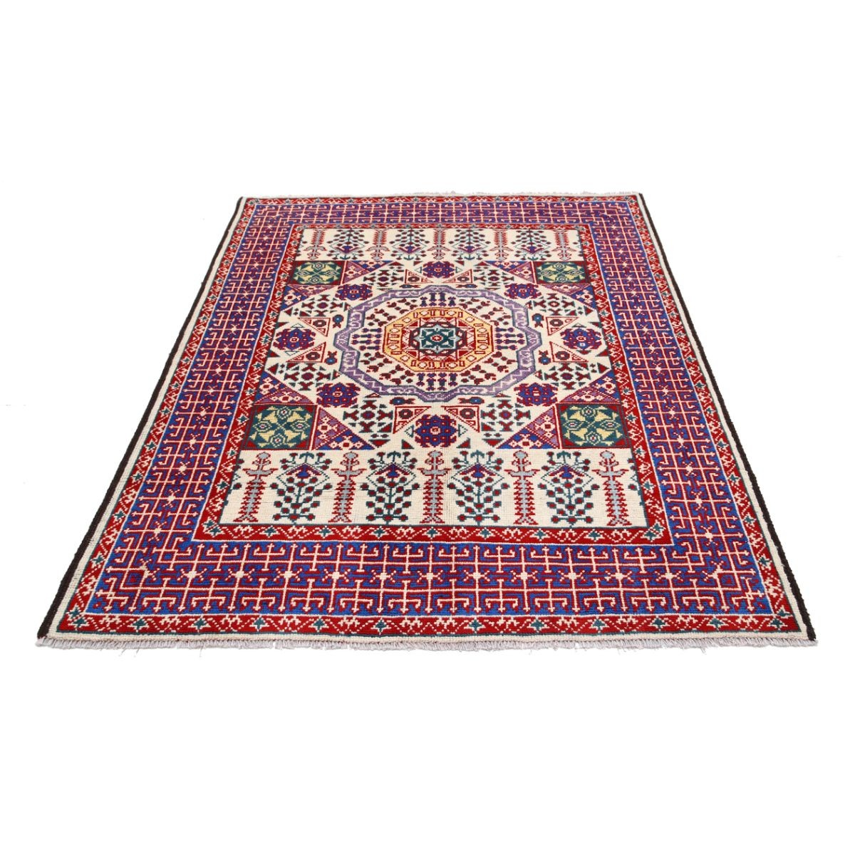 Revival 5x7 Handmade Double Knotted Washable Wool Rug - Colorful