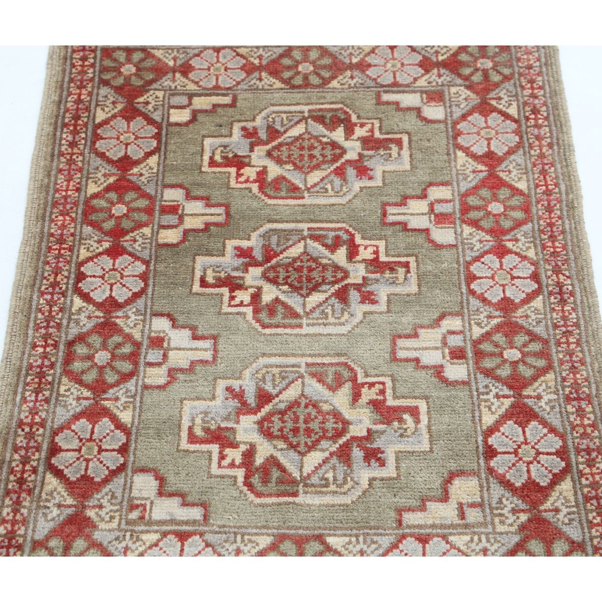 Revival 2x3 Handmade Double Knotted Washable Wool Rug - Colorful