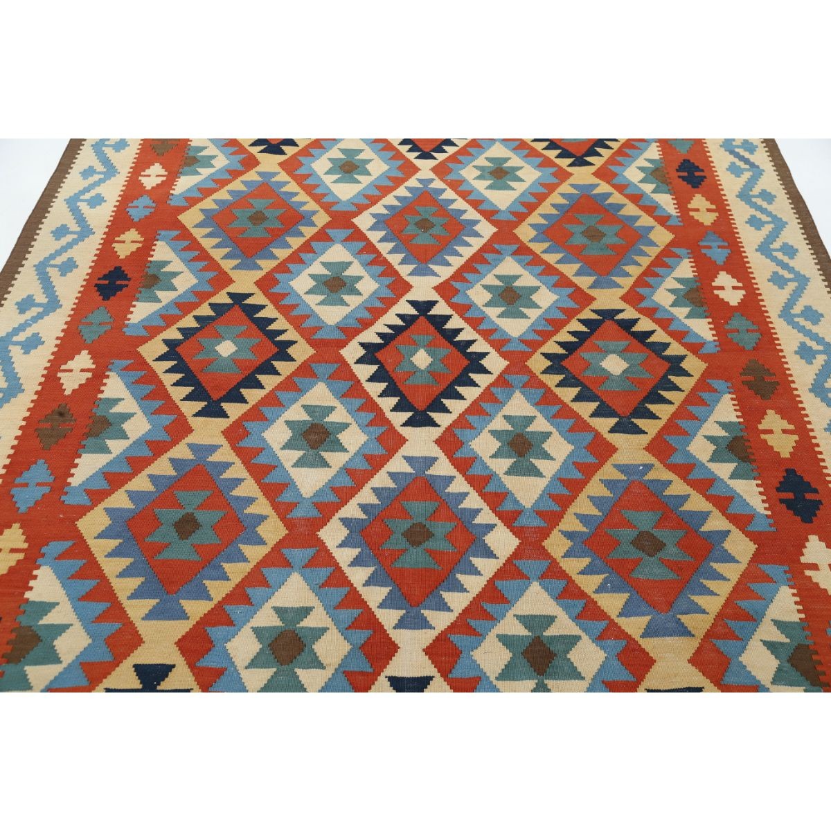 Kafkaas 7x10 Hand Woven Washable Wool Rug - Colorful