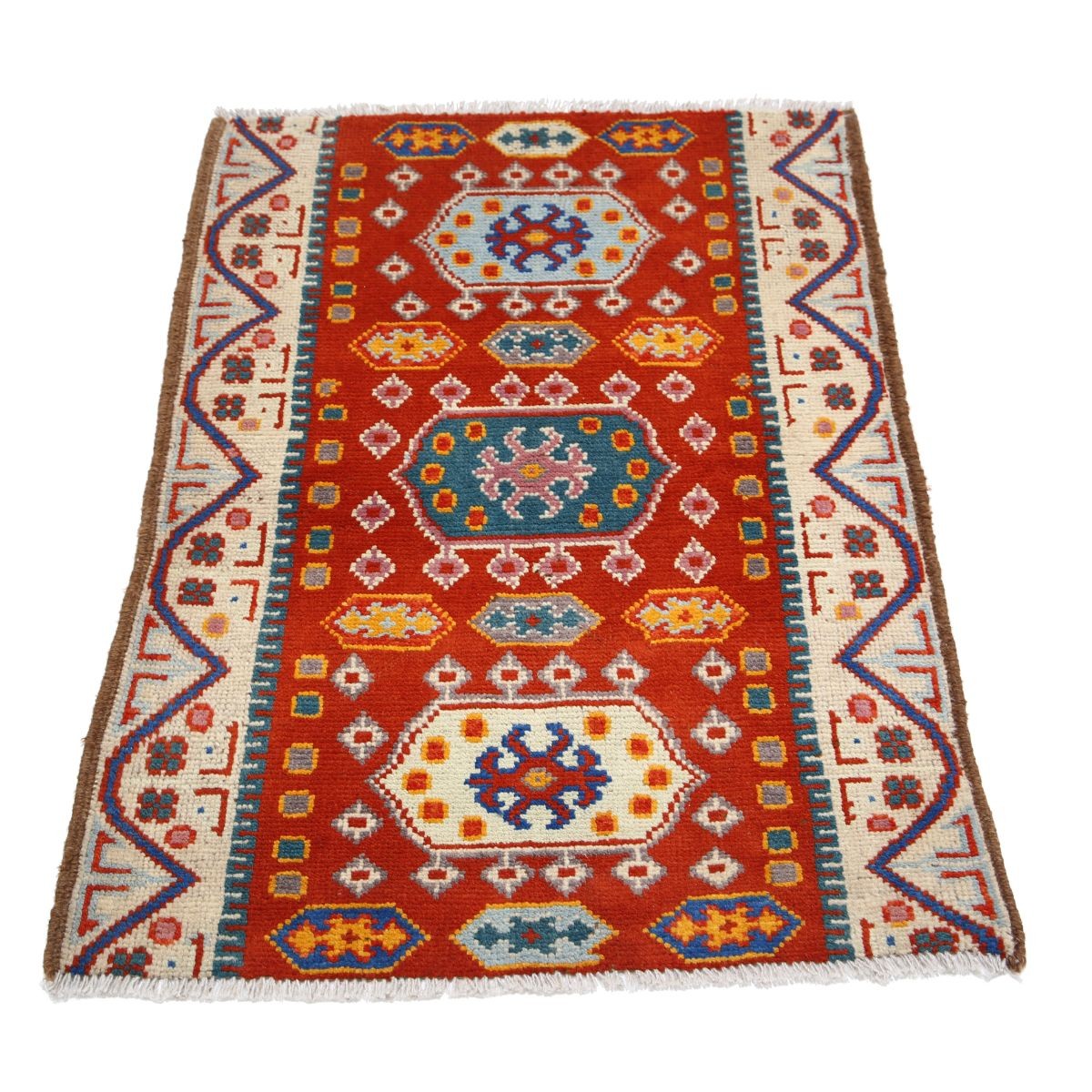Revival 3x4 Handmade Double Knotted Washable Wool Rug - Colorful