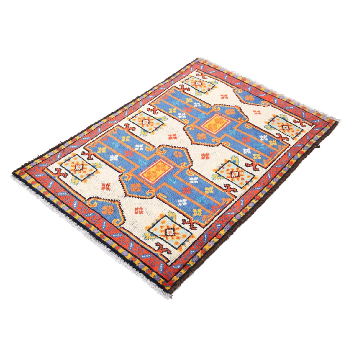 Revival 3x4 Handmade Double Knotted Washable Wool Rug - Colorful