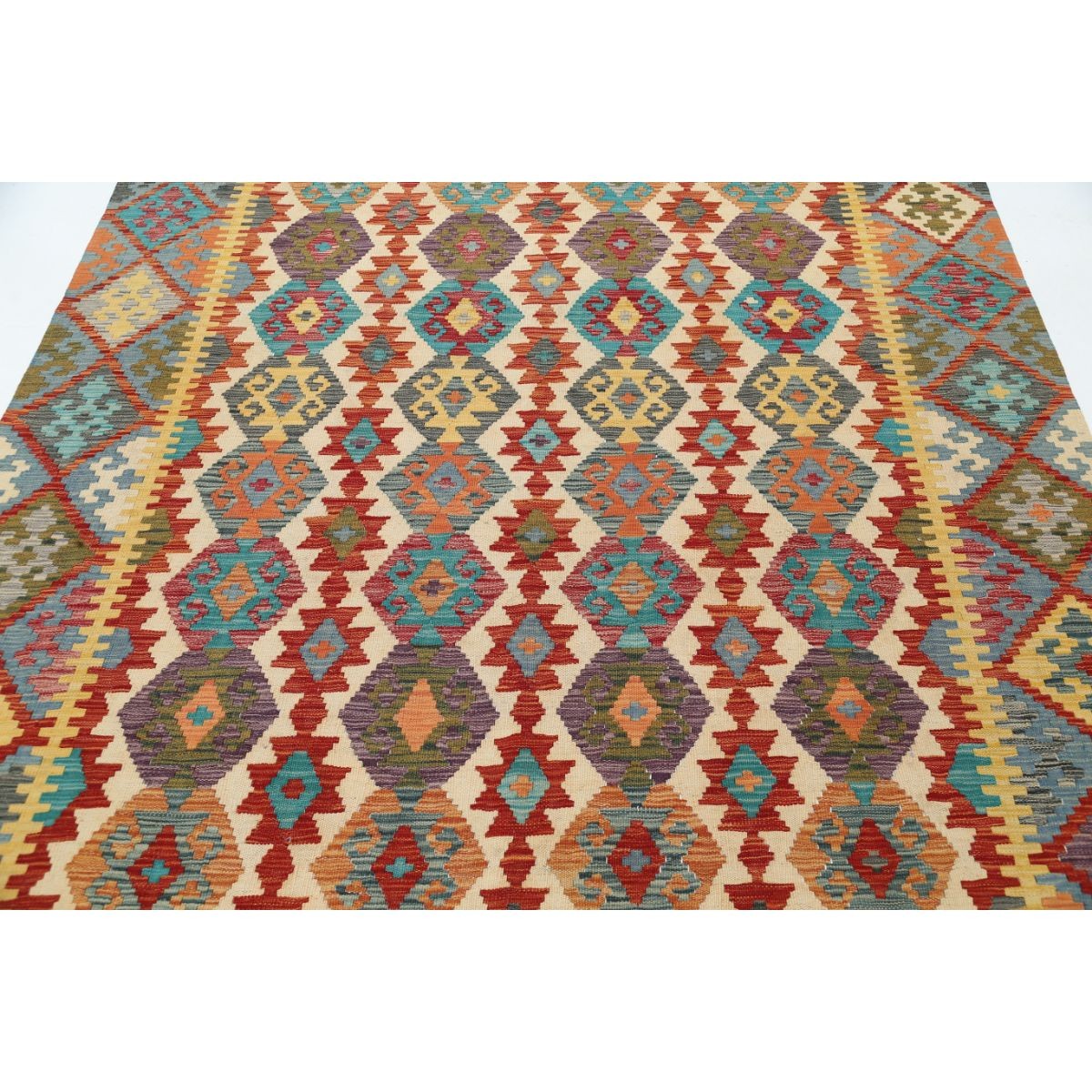 Maimana 7x10 Hand Woven Washable Wool Rug - Colorful