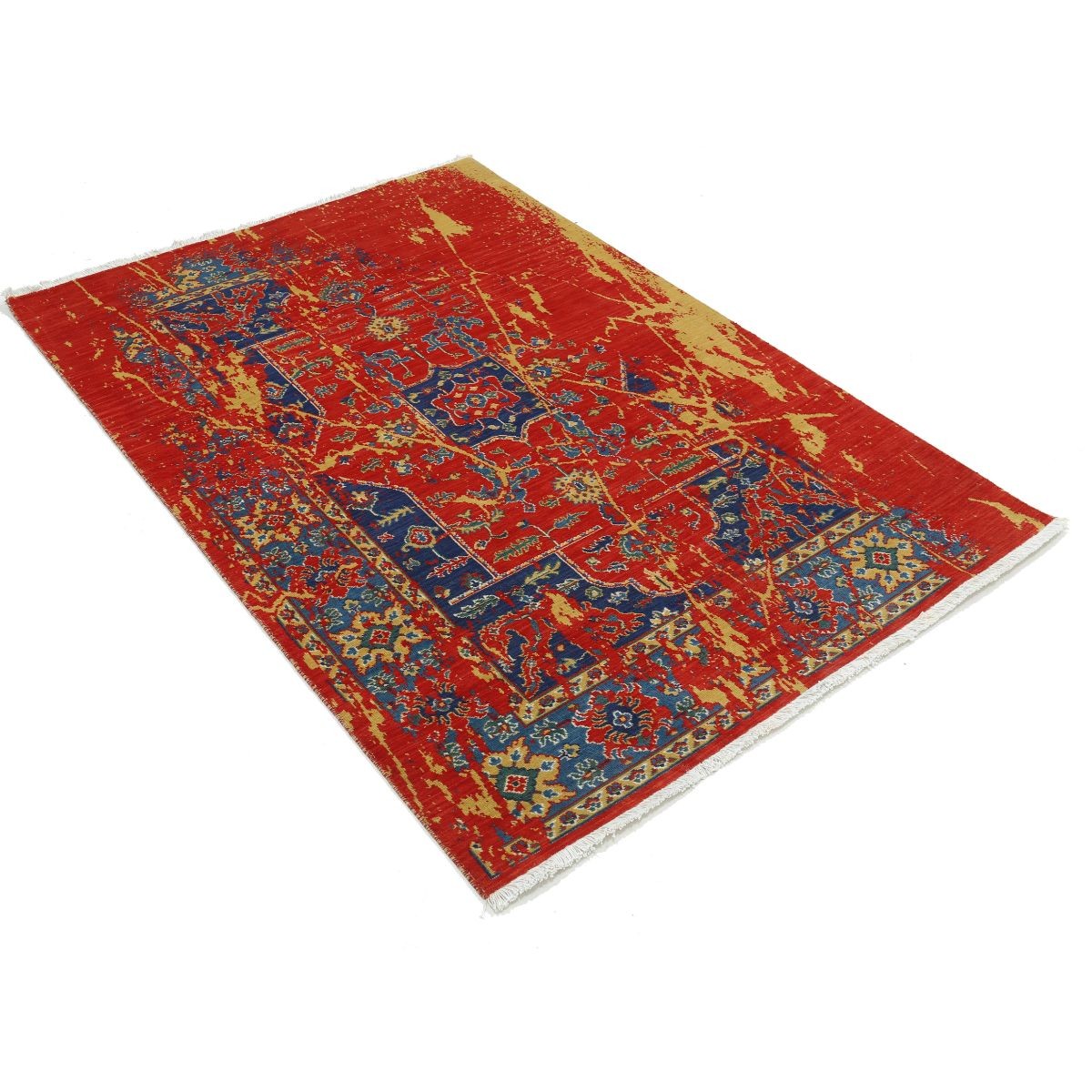 Gulshan-3'11" 4x6 Machine-Made Washable Wool Rug - Colorful