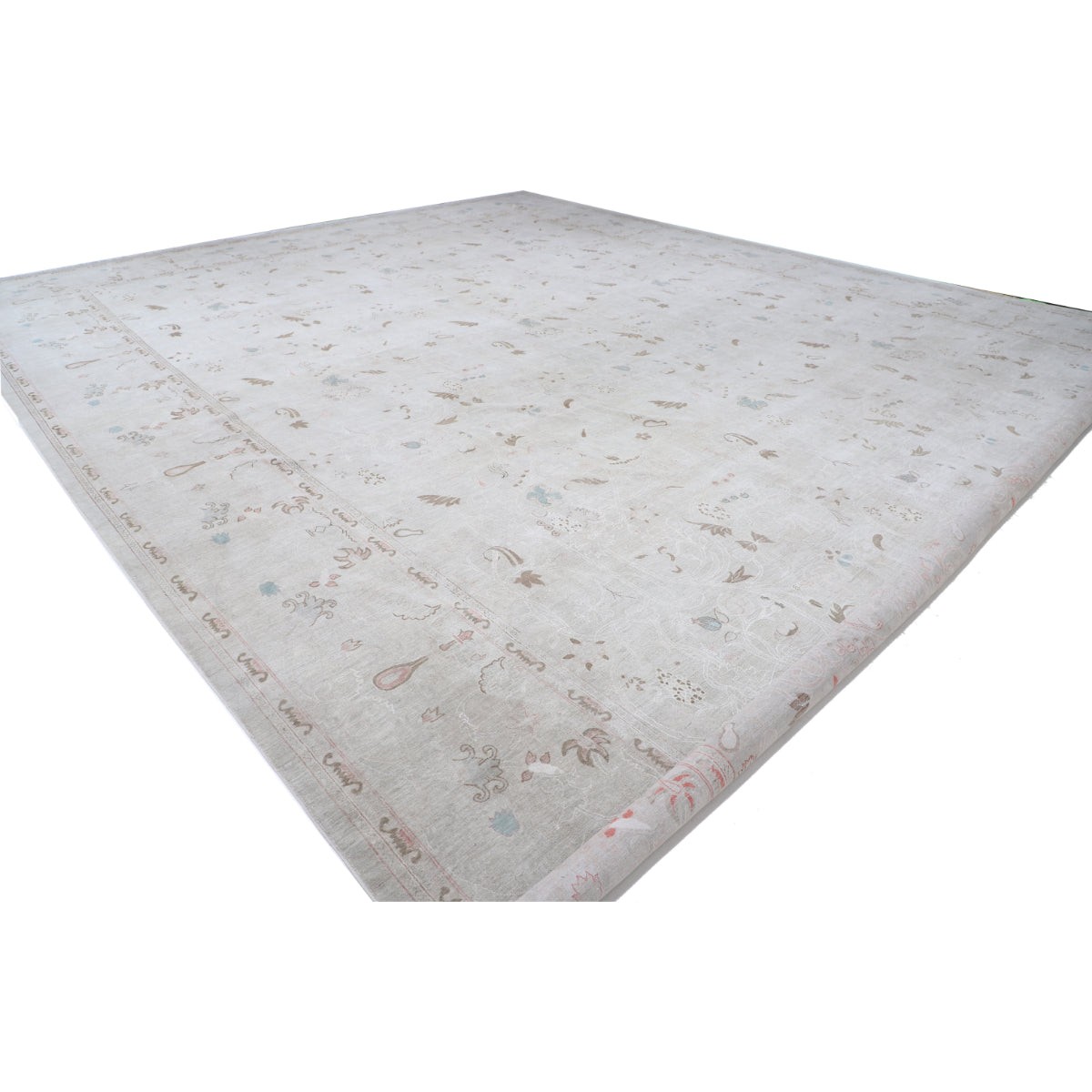 Ariana 18x24 Handmade Double Knotted Washable Wool Rug - Soft Hues