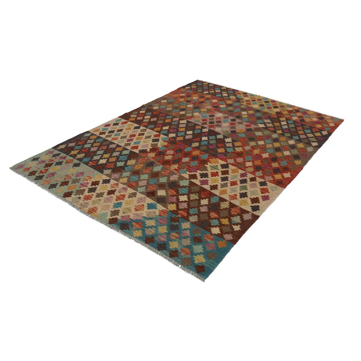 Maimana 6x8 Hand Woven Washable Wool Rug - Colorful
